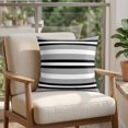 thumbnail image 4 of 16x16 Pillow Covers Set of 2, Black Gray Striped Square Throw Pillow Covers for Couch/Sofa/Living Room, Contemporary Minimalist Lines Art Decorative Soft Pillowcases for Couch Throw Pillows, 4 of 9