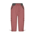 thumbnail image 3 of Gerichy Women's Cargo Capris Hiking Lightweight Quick Dry Summer Outdoor Casual Travel Pants with Pockets Women Drawstring Cargo Pants With Pocket Elastic Capri Joggers Outdoor Hiking Pants, 3 of 5