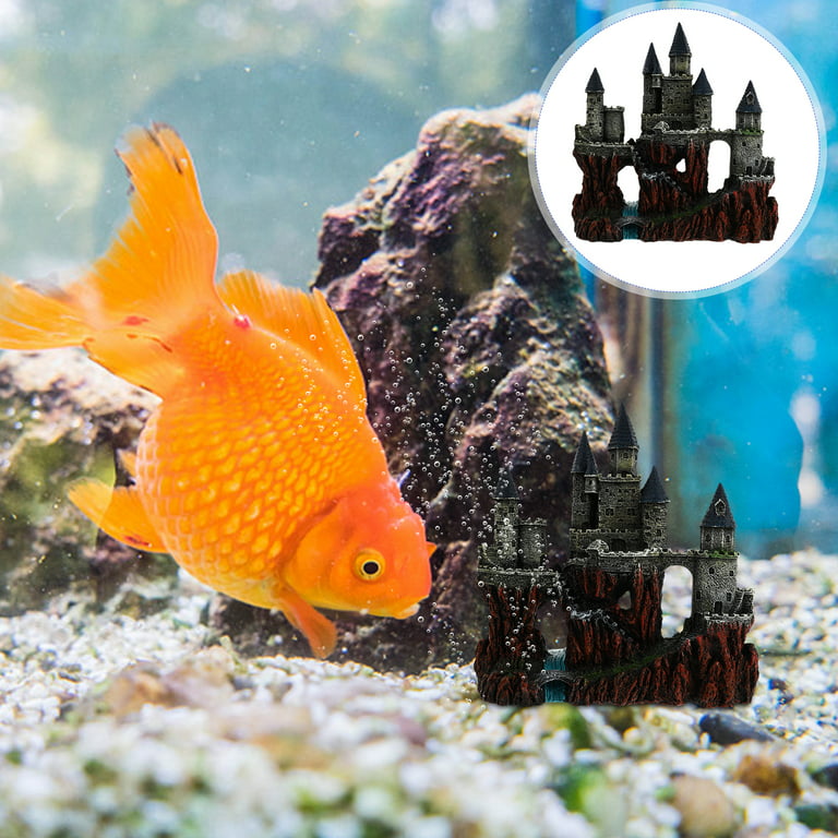 Artificial Hill Castle Fish Tank Decor Aquarium Rockery Castle Landscaping Decor