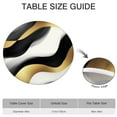 thumbnail image 6 of Black White Marble Gold Wave Pattern Round Fitted Tablecloth with Elastic Edge,Dining Table Cover Waterproof,Outdoor Round Tablecloth for Camping,Dining,Indoor and Outdoor, 6 of 7