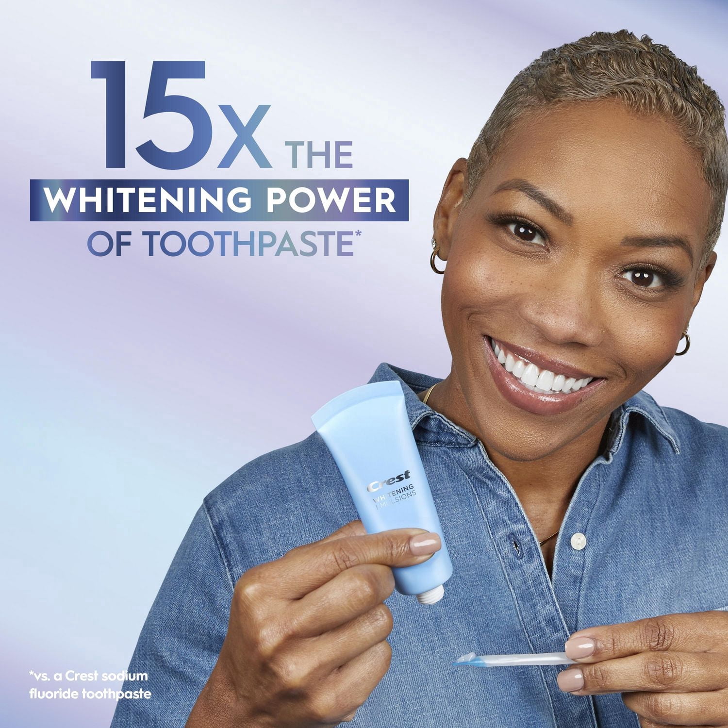 Crest Émulsions Blanchissantes + Fraîcheur de Nuit, Traitement Blanchissant pour les Dents Sans Rinçage