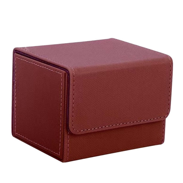Caja de baraja de cartas coleccionables para caja de coleccionables, caja de almacenamiento de baraja de cartas Café perfke Estuche de baraja de cartas