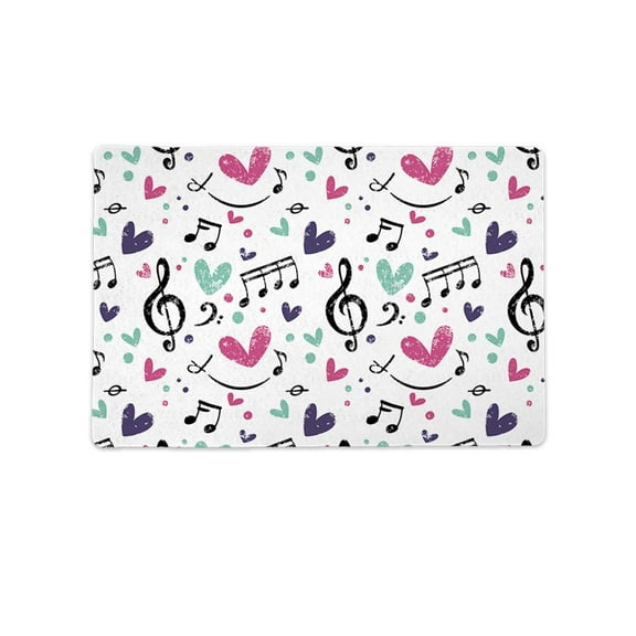 Musical Notes Love Pattern Mat Rectangle  -Image by Shutterstock,