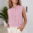 thumbnail image 2 of Sleeveless Hoodie for Women 2026 Trendy Casual Plain Hooded Sweatshirt Womens Pullover Top Spring Summer Outfits, 2 of 7