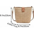 thumbnail image 3 of Women Straw Crossbody Bag Beach Handmade Rattan Shoulder Bags Hand Woven Leather Straps Straw Clutch Purse Vacation, 3 of 8
