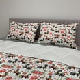 thumbnail image 2 of Horses Comforter & Sham Bedding Set, Abstract Floral Arrangement and Dapple Stallions Vintage Animal Silhouettes, 3 pcs Duvet Set Microfiber Filling Quilt, 5 Sizes, Multicolor, by Ambesonne, 2 of 4