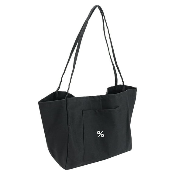 Uxcell Canvas Tote Bag Personalized Canvas Shoulder Bag Reusable Large Handbag Black
