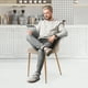 thumbnail image 3 of Sillas de Comedor de Terciopelo con Patas de Acero Acabado Tipo Madera Estilo Moderno - Sillas de Comedor Tapizadas Minimalista con Relleno Suave Set 4 Piezas Taupe, 3 of 5