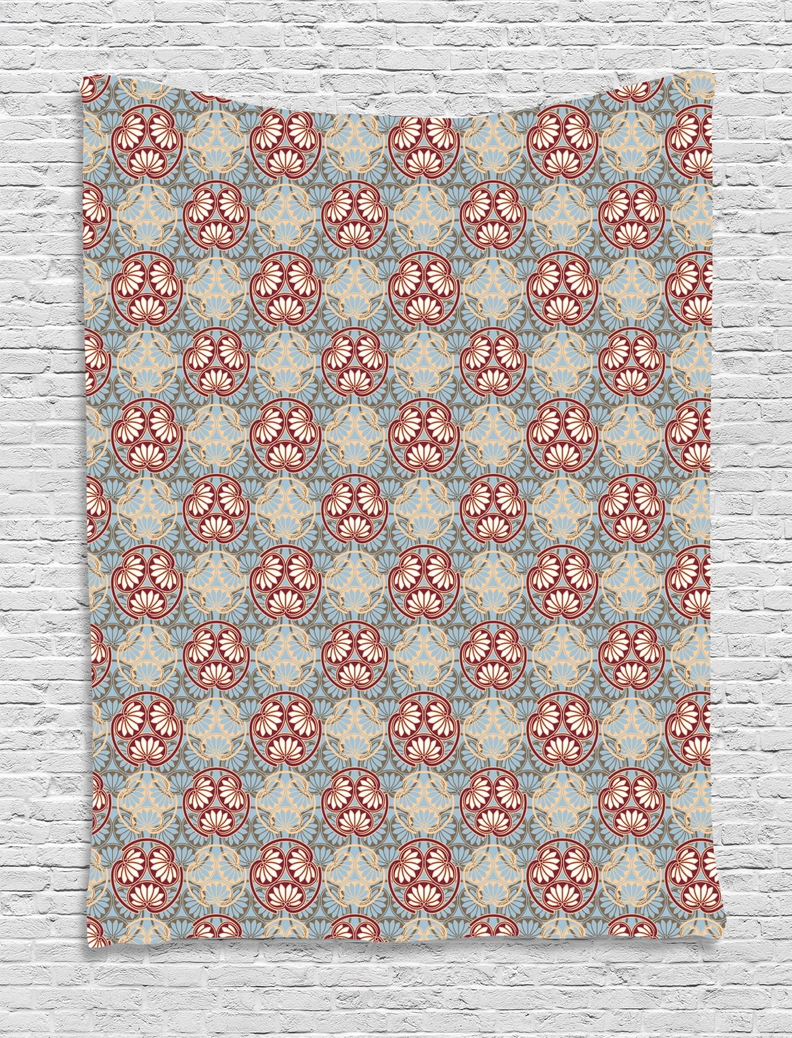 Tenture Murale Tissée Fusion – Motifs Floraux, Vintage Inde, 2.9x2.9 Ft, Multicolore