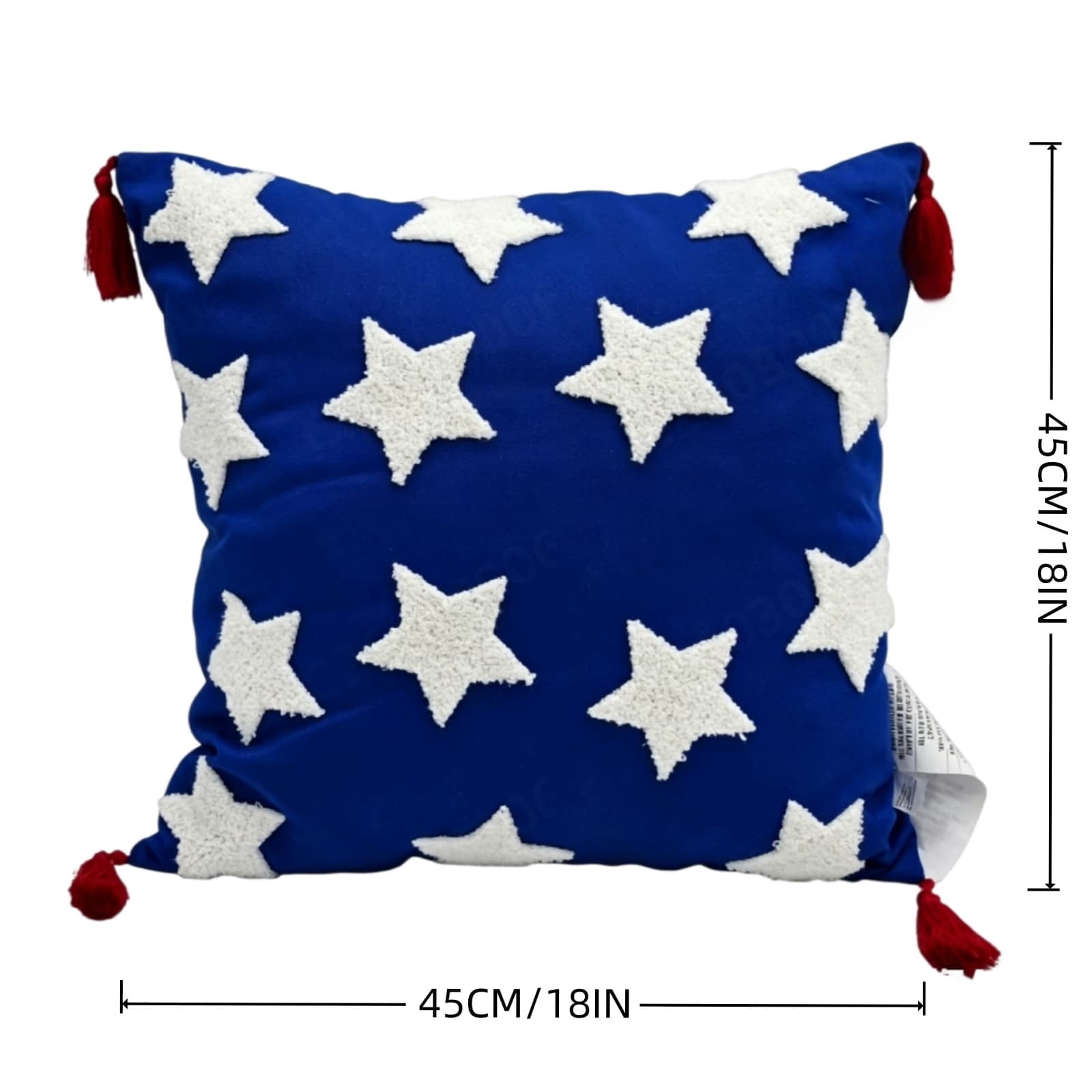 Patriotic Star Pillow 4th of July Decorative Pillows, Red Blue and White Outdoor Pillows, 18" X 18" USA Throw Pillows for Couch, Living Room, Bed