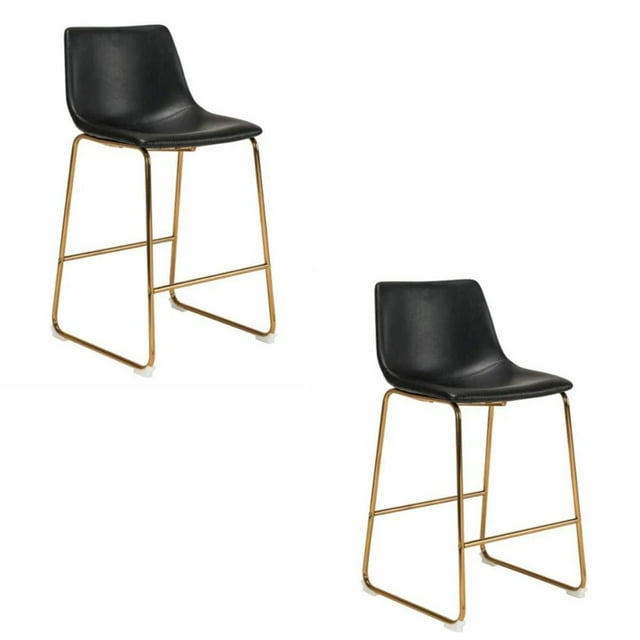 Heavenly Collection Counter PU Stool with Gold Legs SET OF 2