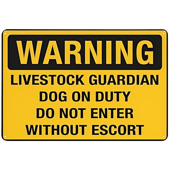 Warning Livestock Guardian Aluminum Sign - 12×8 Inches, UV-Protected Waterproof Weatherproof Fade-Resistant, Home Farm Livestock Safety Decor
