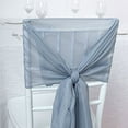 thumbnail image 4 of BalsaCircle 10 Dusty Blue Extra Premium Chiffon Chair Sashes Bows Ties Ceremony, 4 of 7