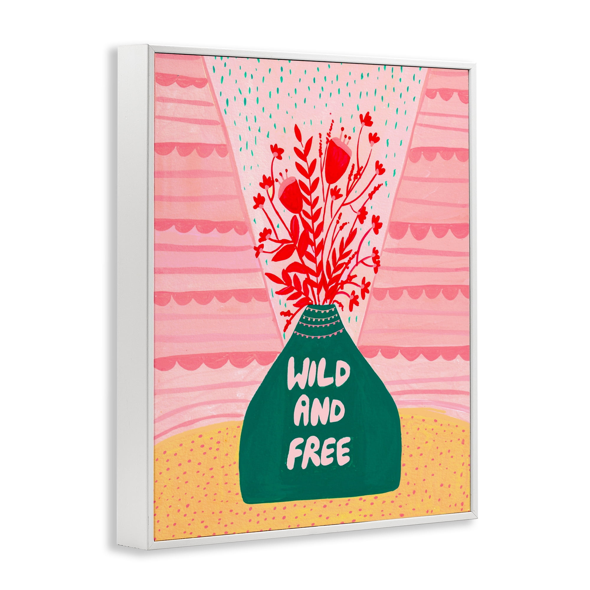 Midcentury Wild And Free White Framed Giclee Art, design by Nabeela Rumi