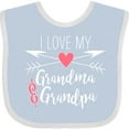 thumbnail image 3 of Inktastic I Love My Grandma and Grandpa Heart and Arrows Boys or Girls Baby Bib, 3 of 4