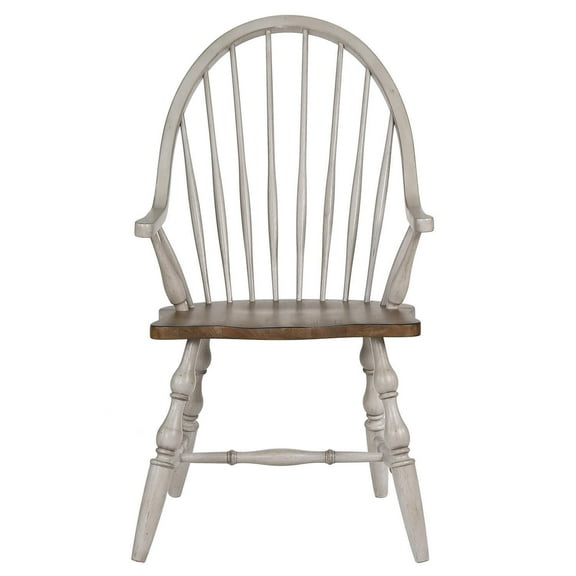 Solid Wood Dining Chair with Arms Fully Assembled Spindleback Armchair in Modern Farmhouse Minimalist Country Cottage Style 25"D x 23.5"W x 41"H