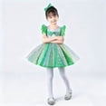 thumbnail image 6 of ZQUUVOU Girls Bow Sequin Tutu Dress Sparkly Flutter Sleeve Tulle Performance Gown for Pageant Dance Show Green, 6 of 9