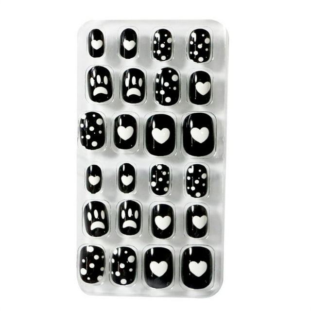 1 Set Children Nails Medium Length Files Matte Press on Stick Solid Color Art Decals Salon Supplies Puerile Manicure Kit Twenty one