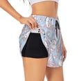 thumbnail image 3 of Lsque Summer Cute Unicorns Printed Women's Running Shorts with Liner Pockets,Elastic Quick Dry Workout Athletic Gym Yoga Shorts,Womens High Waist Shorts-X-Large, 3 of 9