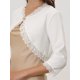 thumbnail image 4 of Bolero Cárdigan Allegra K con ribete de encaje vintage para mujer manga 3/4 blanco S, 4 of 6
