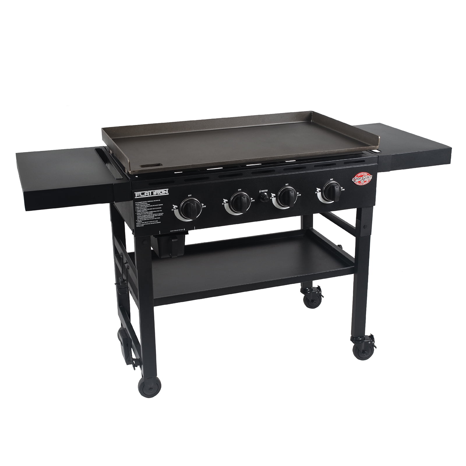 Char-Griller® Flat Iron® 4-Burner Gas Griddle in Black