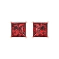 thumbnail image 3 of Clara Pucci 3Ct Natural Garnet Princess Cut VVS1 Screw Back Stud 14k Solid hypoallergenic Gold Designer Earrings For January, 3 of 7