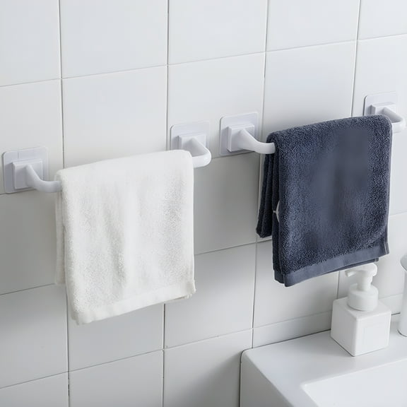LAMIRO Bathroom Towel Holder,Wall Mounted Hand Towel Bar Rack No Drill Self Adhesive Wall Mount Dish Cloth Hanger for Kitchen Bathroom