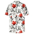 thumbnail image 5 of Teissuly Women's Fashion Printed Loose T-shirt Buttons Short Sleeve Blouse V-Neck Casual Tops, 5 of 5