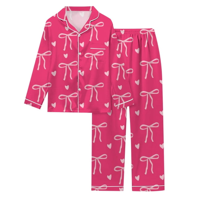 WEAIXIMIUNG Ensemble de Pyjama à Manches Longues pour Femmes pour la Saint-Valentin