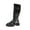 Black, variant on Brown Women'S Casual Winter Boots Fashion Solid Round Toe Side Zipper Thick Low Heel Knee-High Boots Outdoor Indoor Shoes Weight 1.52 Pounds