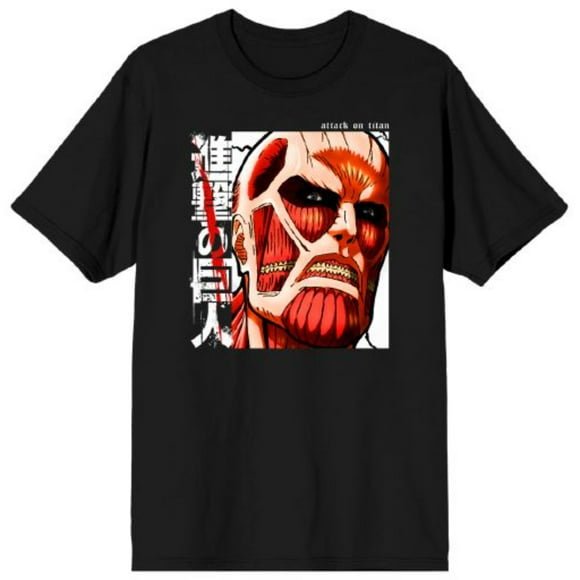 T-Shirt Noir Attack on Titan Colossal Titan Head Shot.