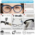 thumbnail image 5 of MARE AZZURO Women's Reading Glasses Oversized Round Readers 1.0 1.25 1.5 1.75 2.0 2.25 2.5 2.75 3.0 3.5 (Blue, 3.00) Polycarbonate Lens, 5 of 6