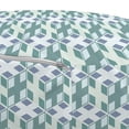 thumbnail image 3 of Geometric Pouf Cover with Zipper, Cubes with Small Squares Dimensional Illusion Effect, Soft Decorative Fabric Unstuffed Case, 30" W X 17.3" L, Reseda Green Slate Blue, by Ambesonne, 3 of 5