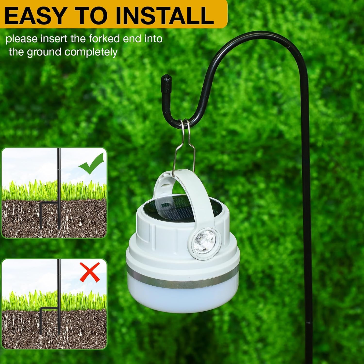 24 Pack 25 Inch Shepherds Hooks Outdoor Plant Hanger Metal Shepherd's Hook Black Garden Bird Feeder Pole for Hanging Solar Lanterns Flower Basket Jars Christmas Lights Wedding Decor