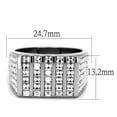 thumbnail image 2 of High polished (no plating) Stainless Steel Ring with Top Grade Crystal in Clear for Women Clear Stone Color Style TK2219 Size 8, 2 of 4