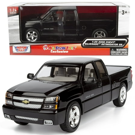 Motormax 2006 Chevy Silverado 1500 Intimidator SS Extended Cab w/Bed Cover Pickup Truck 1/25 Diecast Model Car All Star Toys Exclusive 79395