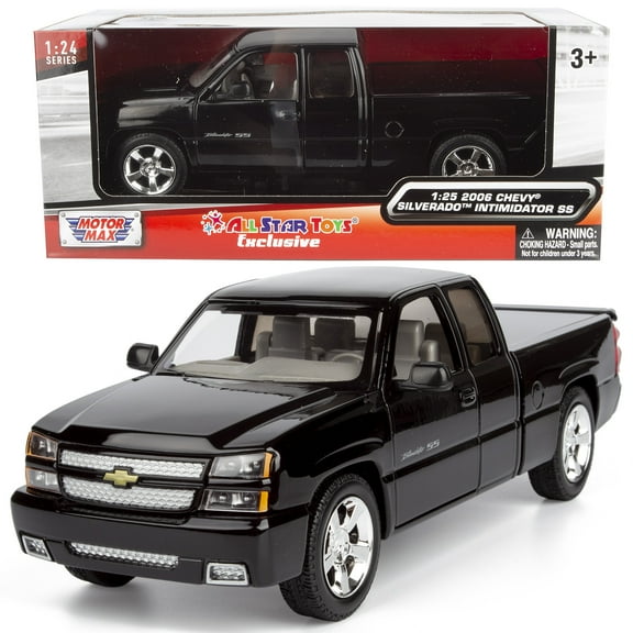 Motormax 2006 Chevy Silverado 1500 Intimidator SS Extended Cab w/Bed Cover Pickup Truck 1/25 Diecast Model Car All Star Toys Exclusive 79395