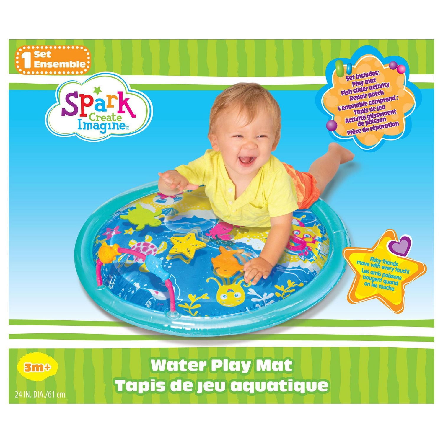 Spark Create Imagine Water Bubble Activity Center Ocean Waves Play Mat, Water Bubble Activity Center