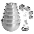 thumbnail image 2 of MegaChef 14 Piece Stainless Steel Measuring Cup and Spoon Set with Mixing Bowls, 2 of 3