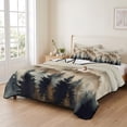 thumbnail image 2 of King Quilt Set 96''x106'', Tan Forest Lightweight Summer Bedspread Coverlet Set with 2 Pillow Shams, Trees Woods Vintage Natural Watercolor Breathable All Season Quilt Bedding for Bedroom/Guest Room, 2 of 9