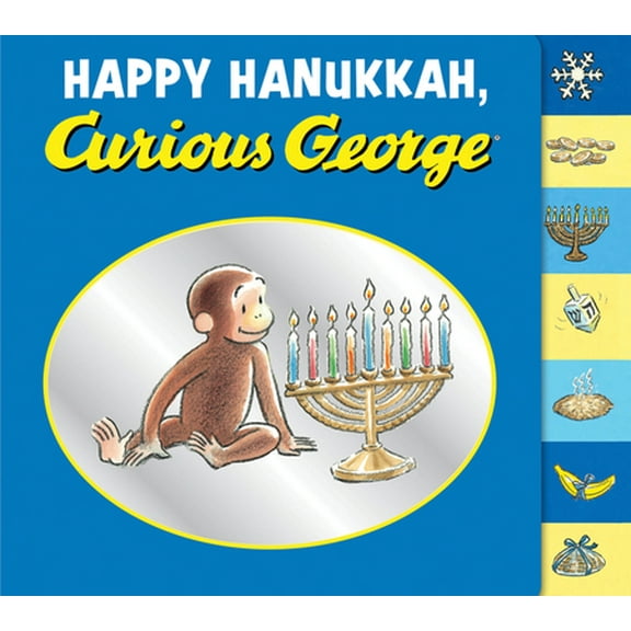 Pre-Owned Happy Hanukkah, Curious George Tabbed: A Hanukkah Holiday Book for Kids (Board book) 054775731X 9780547757315