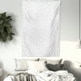 thumbnail image 3 of Neutral Tapestry, Greyscale Layout of Bo Leaf Silhouettes Scattered on a Plain Background, Wall Hanging for Bedroom Living Room Dorm Decor, 40W X 60L Inches, Pale Grey and White, by Ambesonne, 3 of 5