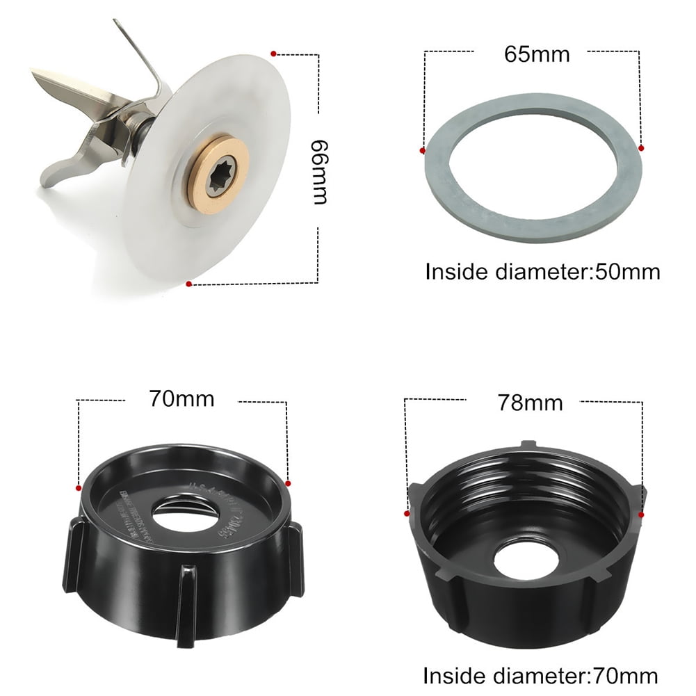 Cherryhome Oster Blender Replacement Parts Blender Blade with Jar Base Cap  and 2 Rubber O Ring Seal Gasket Accessory Refresh Kit 