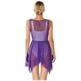 thumbnail image 3 of Aiihoo Women's Modern Lyrical Dance Dress See-Through Contemporary Dancing Dress Ballet Gymnastics Leotard Purple XXL, 3 of 7