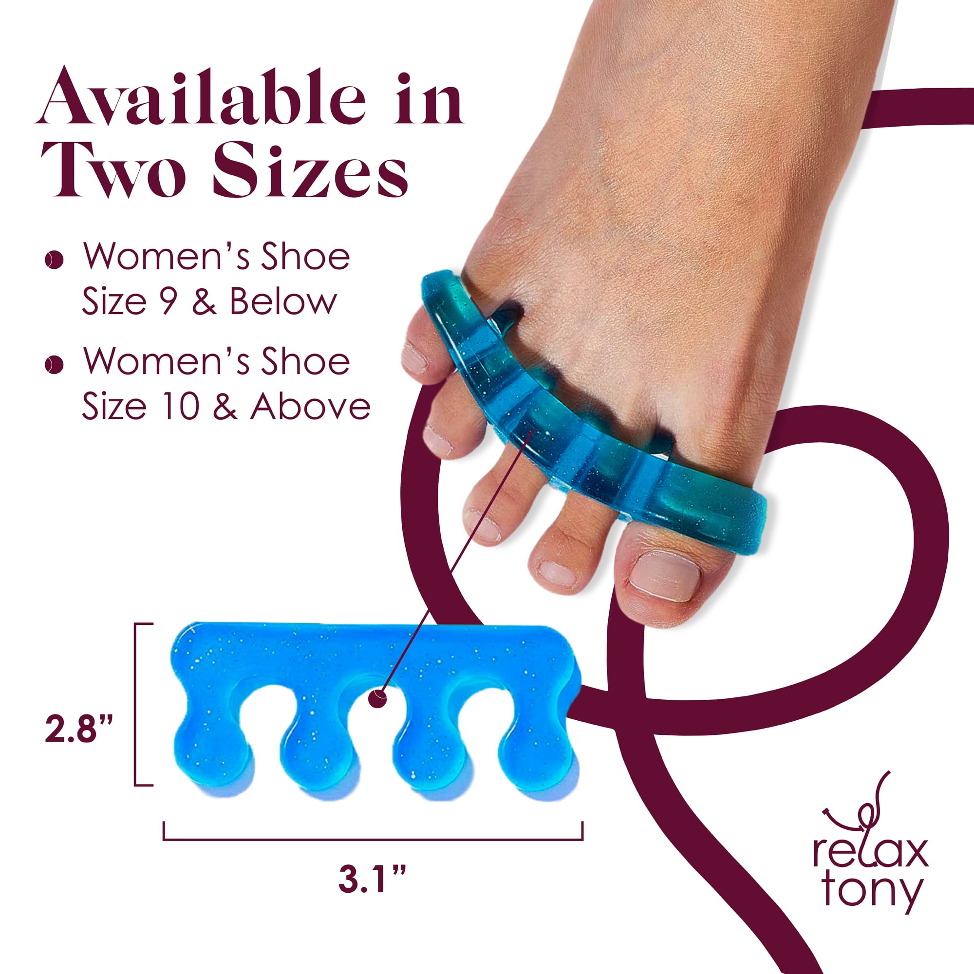 Relax Tony Toe Separators, Straighteners & Spacers, Hammer Toe & Bunion  Corrector For Men & Women