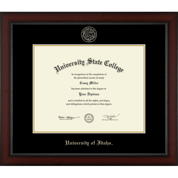 University of Idaho Diploma Frame, Document Size 14" x 11"