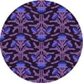 thumbnail image 1 of Ahgly Company Machine Washable Indoor Round Transitional Dark Orchid Purple Area Rugs, 3' Round, 1 of 7