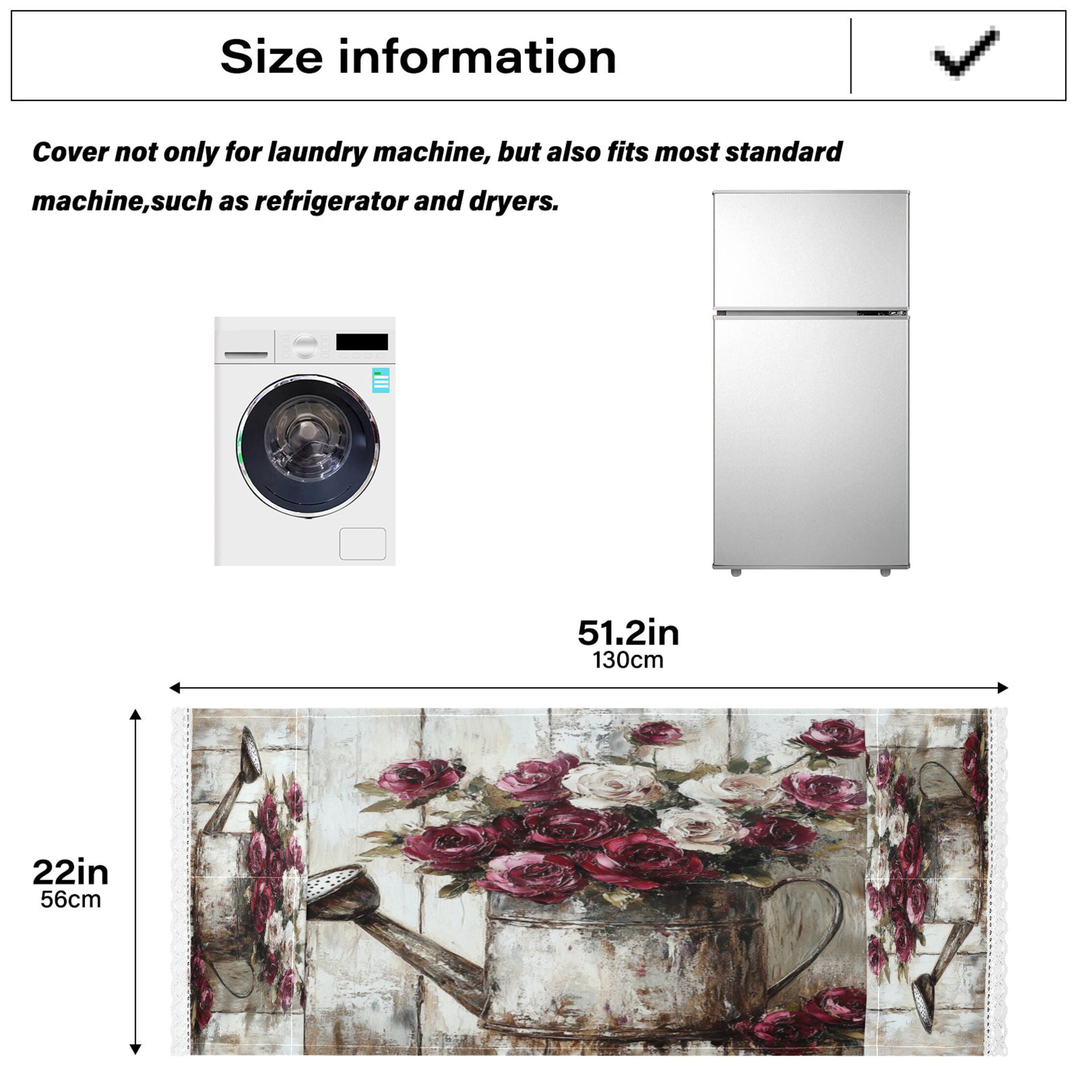 DEIARA Burgundy Roses Washing Machine Cloth Dryer Refrigerator Top Cover Protective Non-Slip Mat For Kitchen Laundry