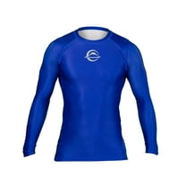 FUJI Baseline Ranked Long Sleeve Jiu Jitsu Rashguard, BJJ Rashguard for Men and Women, Size, Large, Blue