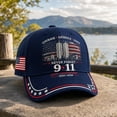 thumbnail image 3 of Vintage Washed 9/11 Never Forget Dad Cap, 25th Anniversary World Trade Center Embroidery Patriotic American Flag Hat Adjustable Curved Bill Baseball Hat for Adults, 3 of 6